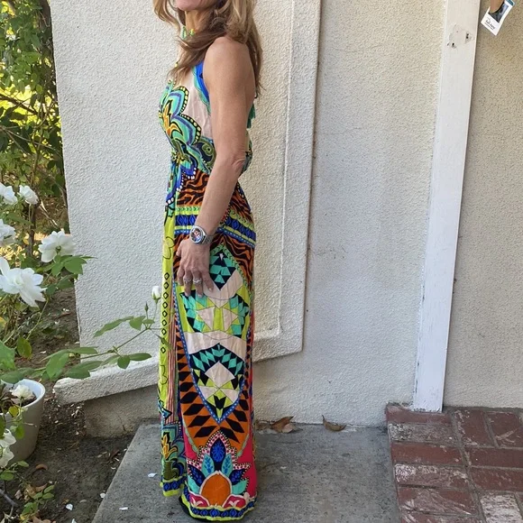 Anthropologie Flying Tomato vibrant colored beautiful bohemian style dress. - Picture 7 of 13